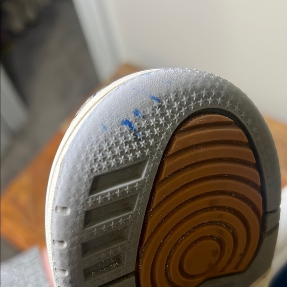 White and Blue Jordan 3 Retro Sneakers, Size 10c - Picture 9 of 9